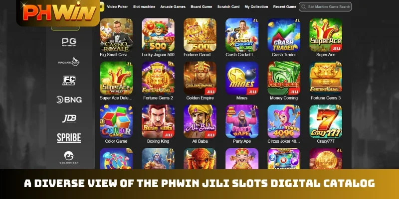 A diverse view of the PHWIN Jili Slots digital catalog