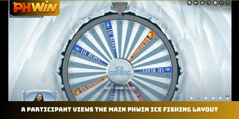 A participant views the main PHWIN Ice Fishing layout