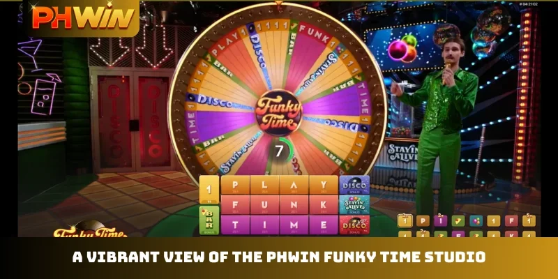 A vibrant view of the PHWIN Funky Time studio