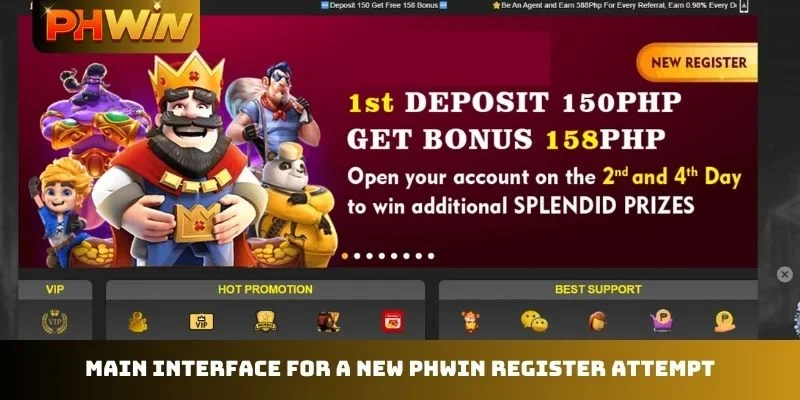 Main interface for a new PHWIN register attempt