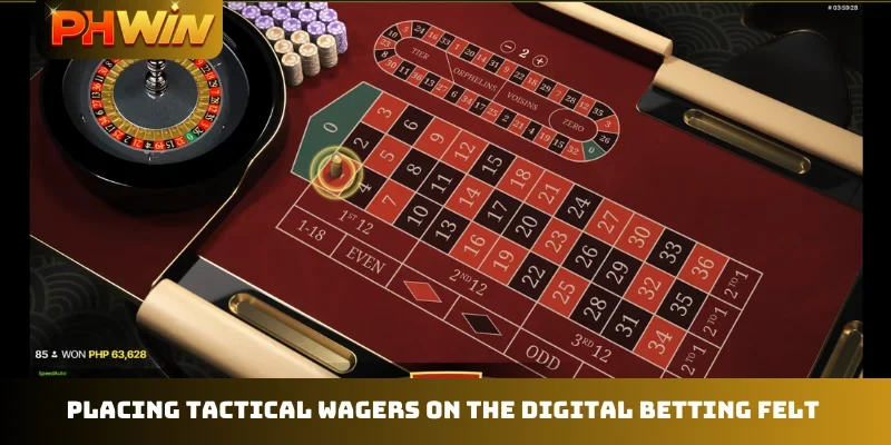 Placing tactical wagers on the digital betting felt