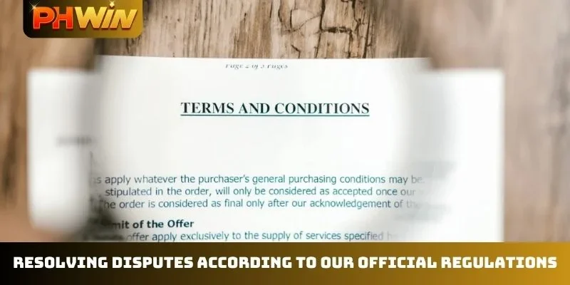 Resolving disputes according to our official regulations