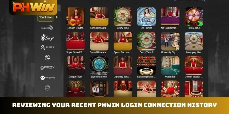 Reviewing your recent PHWIN login connection history