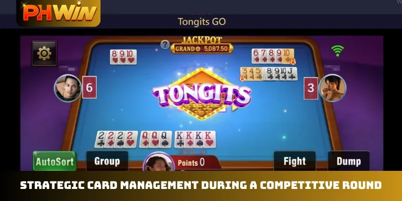 Strategic card management during a competitive round