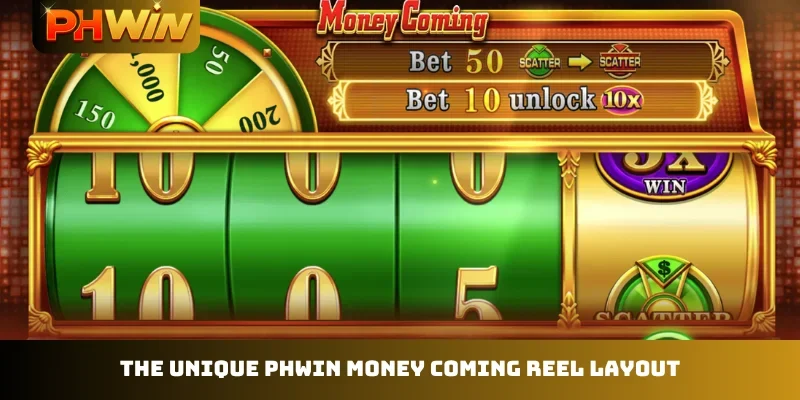 The unique PHWIN Money Coming reel layout