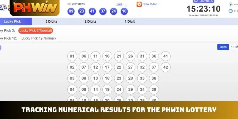 Tracking historical numerical results for the PHWIN Lottery