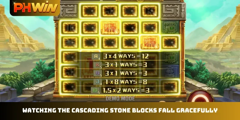Watching the cascading stone blocks fall gracefully